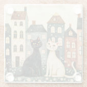 Whimsical Cats ガラスコースター (裏面)