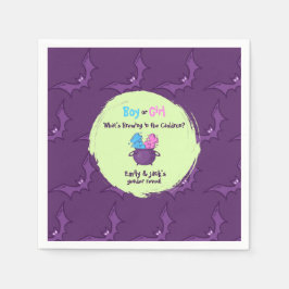 Whimsical Cauldron “Girl or Boy?” Gender Reveal スタンダードカクテルナプキン