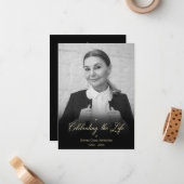 Whimsical Celebrating the Life Photo Funeral ノートカード (正面/裏面インサイチュ)