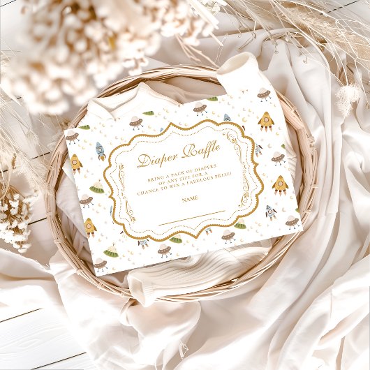 Whimsical Celestial Safari Diapper Raffle エンクロージャーカード