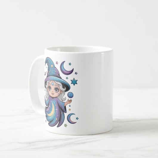 Whimsical Celestial Witch Magical Mug コーヒーマグカップ (正面左)