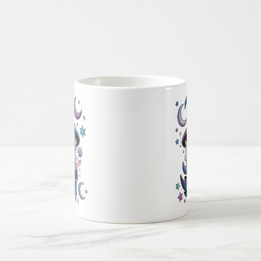Whimsical Celestial Witch Magical Mug コーヒーマグカップ (中央)