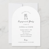  whimsical champagne glasses | 結婚発表パーティー 招待状 (正面)