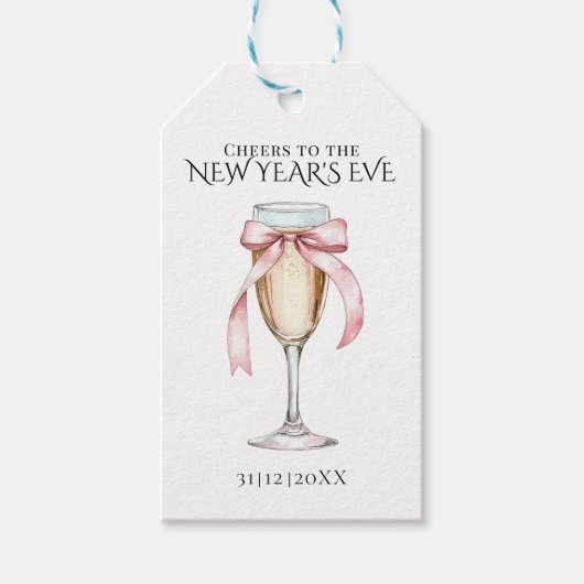Whimsical  Champagne New Year's Eve Party  ギフトタグ (正面)