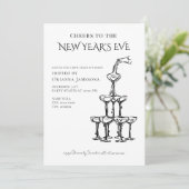 Whimsical  Champagne New Year's Eve Party  招待状 (スタンド正面)