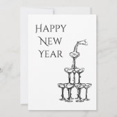 Whimsical  Champagne New Year's Eve Party  招待状 (裏面)