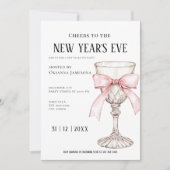 Whimsical  Champagne New Year's Eve Party  招待状 (正面)