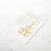 Whimsical Champagne New Year's Eve Party 箔招待状 (回転した状態)