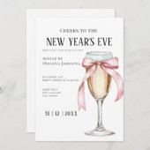 Whimsical  Champagne New Year's Eve Party  Invitat 招待状 (正面/裏面)