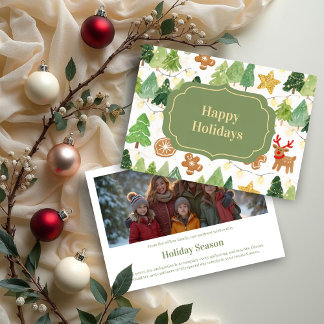 Whimsical Charming Watercolor Christmas Desing シーズンカード