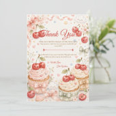 Whimsical Cherry Baby Shower サンキューカード (スタンド正面)