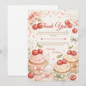 Whimsical Cherry Baby Shower サンキューカード (正面/裏面)