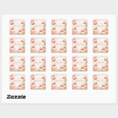 Whimsical Cherry Baby Shower スクエアシール (シート)