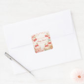 Whimsical Cherry Baby Shower スクエアシール (封筒)