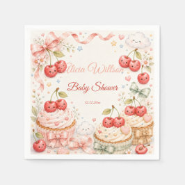 Whimsical Cherry Baby Shower スタンダードカクテルナプキン