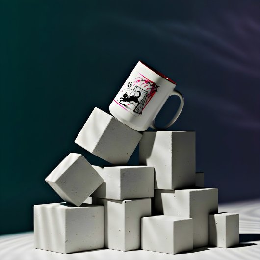 Whimsical Cherry Blossom Cat – Perfect for Sprorts ツートーンマグカップ