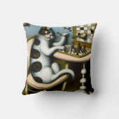 WHIMSICAL CHESS LOVER PILLOW| THE CAT CHESS PLAYER クッション (裏面)