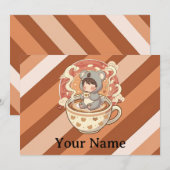 Whimsical Chibi Koala Adventure Greetin シーズンカード (正面/裏面)