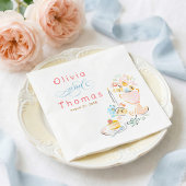 Whimsical Chic Elegant Hand Drawn Wedding スタンダードカクテルナプキン