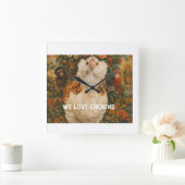 Whimsical Chicken Clock スクエア壁時計 (ホーム)