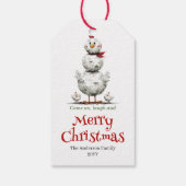 Whimsical Chickens Christmas Gift Tag Custom ギフトタグ (裏面)