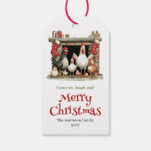 Whimsical Chickens Christmas Gift Tag Template ギフトタグ (裏面)