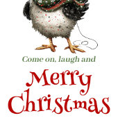 Whimsical Chickens Christmas Tag Cartoon Style ギフトタグ