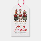 Whimsical Chickens Xmas Tag Editable Design ギフトタグ (正面)