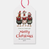 Whimsical Chickens Xmas Tag Editable Design ギフトタグ (裏面)