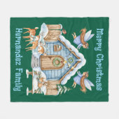 Whimsical Christmas フリースブランケット (正面(横))