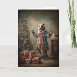 Whimsical Christmas Bear シーズンカード