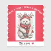 Whimsical Christmas Bear Quote Playful Quirky Cute シール (シート)