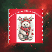 Whimsical Christmas Bear Quote Playful Quirky Cute シール