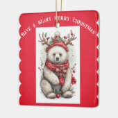 Whimsical Christmas Bear Quote Playful Quirky Cute セラミックオーナメント (左)