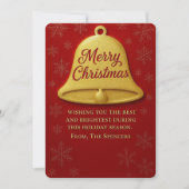 Whimsical Christmas Bell & Holly Photo シーズンカード (正面)