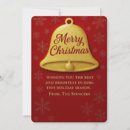 Whimsical Christmas Bell & Holly Photo シーズンカード