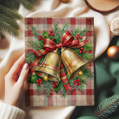 Whimsical Christmas bells decoupage paper red  薄葉紙