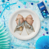 Whimsical Christmas Bow Paper Plates ペーパープレート (パーティー)