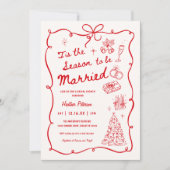 Whimsical Christmas Bridal Shower 招待状 (正面)