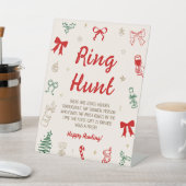 Whimsical Christmas Bridal Shower Ring Hunt Game 台座サイン (インサイチュ)