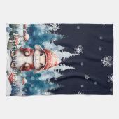 Whimsical Christmas Bunny キッチンタオル (横)