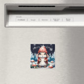 Whimsical Christmas Bunny マグネット (インサイチュ (食洗機))