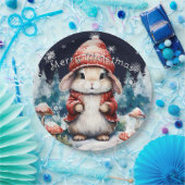 Whimsical Christmas Bunny Holiday Party ペーパープレート (パーティー)