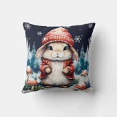 Whimsical Christmas Bunny Personalized クッション (裏面)
