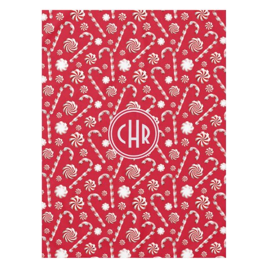 Whimsical Christmas Candy Cane テーブルクロス (正面)