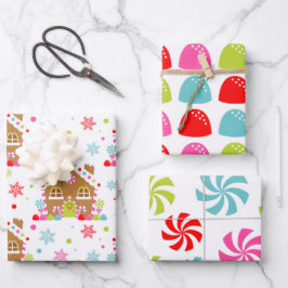 Whimsical Christmas Candy Patterns ラッピングペーパーシート