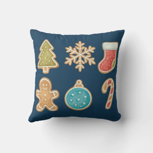 Whimsical Christmas Cookie Icons クッション (裏面)