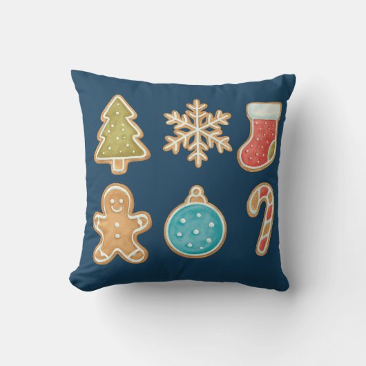 Whimsical Christmas Cookie Icons クッション (正面)
