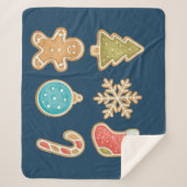Whimsical Christmas Cookie Icons Sherpa Blanket シェルパブランケット (正面)