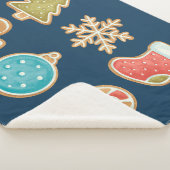 Whimsical Christmas Cookie Icons Sherpa Blanket シェルパブランケット (3/4)